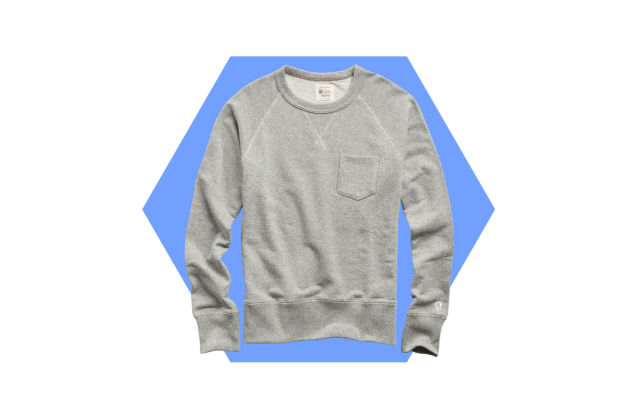 stylish men's grey crewneck sweatshirt