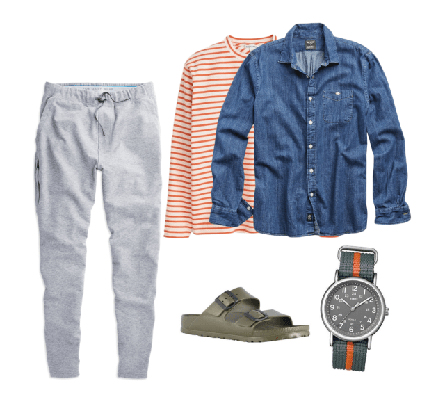 casual denim shirt outfit for men