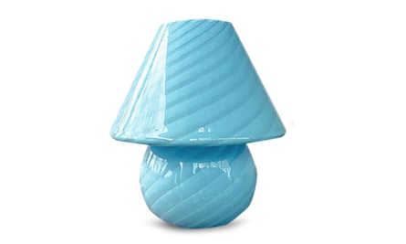 Blue Murano glass mushroom lamp