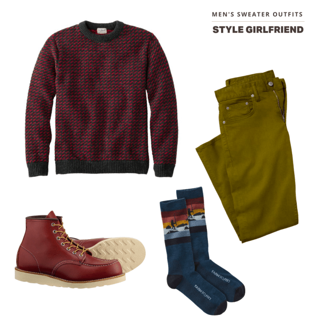 wintery sweater outfit for men