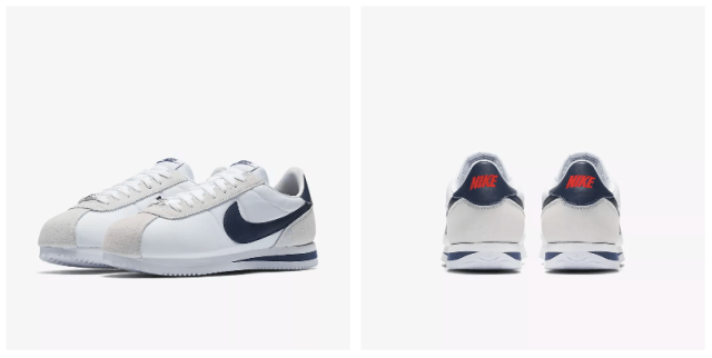 white nike cortez nylon