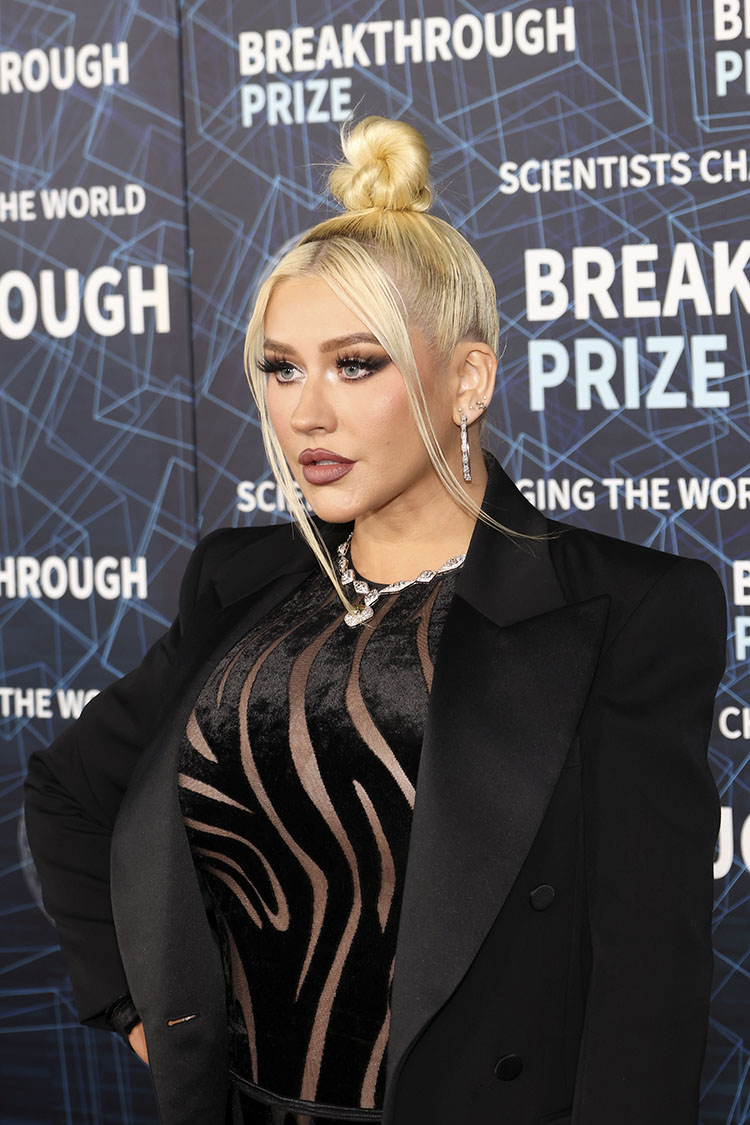 Christina Aguilera Wore Versace To The Ninth Breakthrough Prize Ceremony