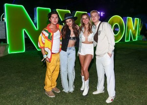 Victoria Justice (CL) and Madison Grace (CR) at NYLON House in the Desert 2023 presented by Samsung Galaxy