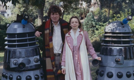 Tom Baker, the Doctor from 1974 to 1981, with Lalla Ward