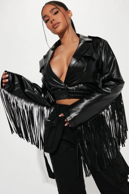 Fashion Nova black leather jacket