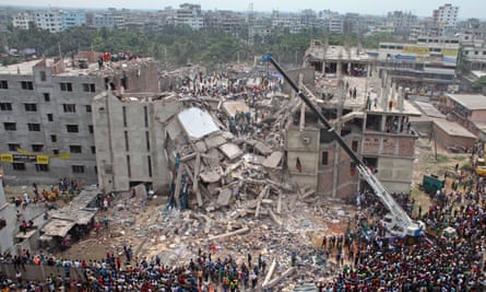 The Rana Plaza collapse in Bangladesh, 2013.