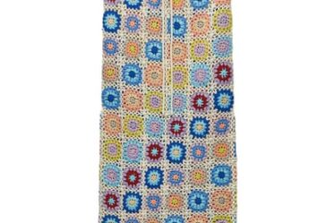 Skirt of multicoloured crochet squares
