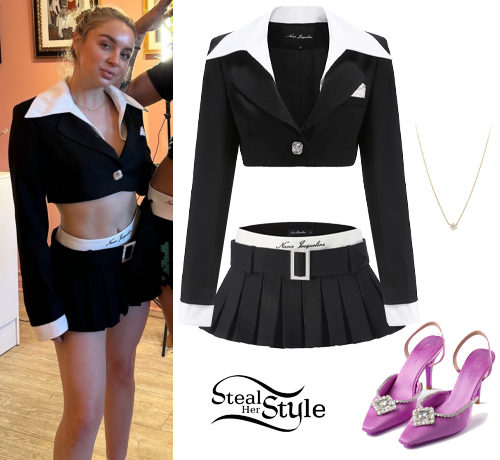 Alexa Losey: Cropped Blazer and Mini Skirt