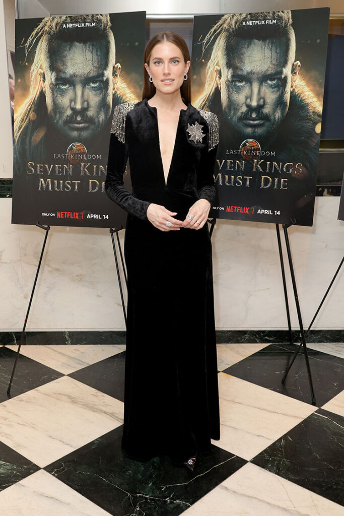 Allison Williams Wore Giorgio Armani For ‘The Last Kingdom: Seven Kings Must Die’ New York Screening