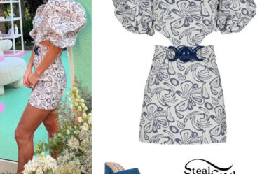 Charli D’Amelio: Printed Mini Dress, Denim Shoes
