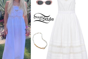 Emma Roberts: White Dress, Clear Sandals
