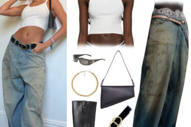 Hailey Baldwin: White Tank Top, Oversized Jeans