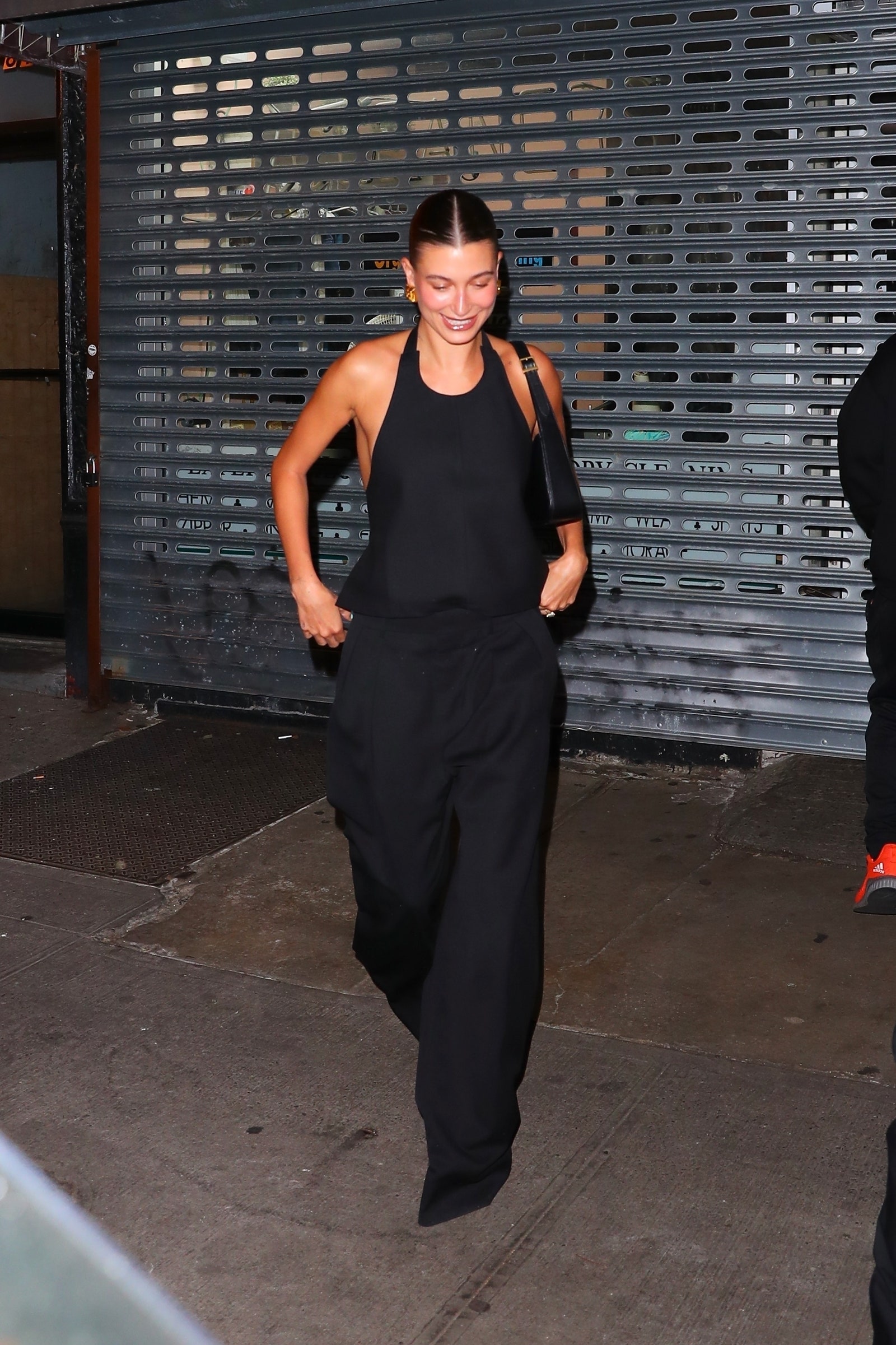 Hailey Bieber leaving dinner at Carbone on April 26.