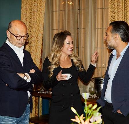 From left to right: Ari Hoffman of Ted Baker, Brittanie Knezovich of Shoprunner and Joseph Cabasso of Mario Badescu Skin Care at the BoF and Shoprunner roundtable event at the Nine Orchard Hotel in New York.