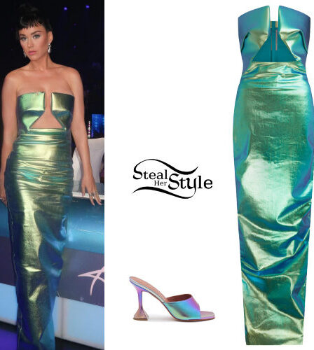 Katy Perry: Iridescent Dress and Sandals