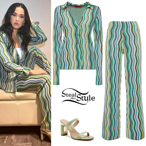 Katy Perry: Striped Blouse and Pants