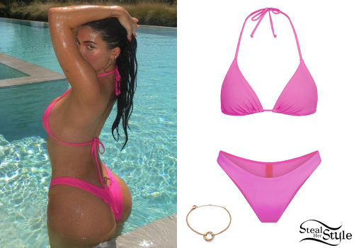 Kylie Jenner: Pink Triangle Bikini
