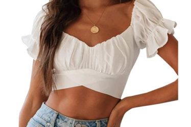 LYANER Ruffle Short Sleeve Crop Top Review: A $24 Amazon Essential