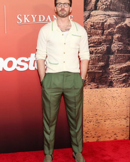 Chris Evans who joined Ana de Armas on the red carpet for the ‘Ghosted’ New York premiere. 