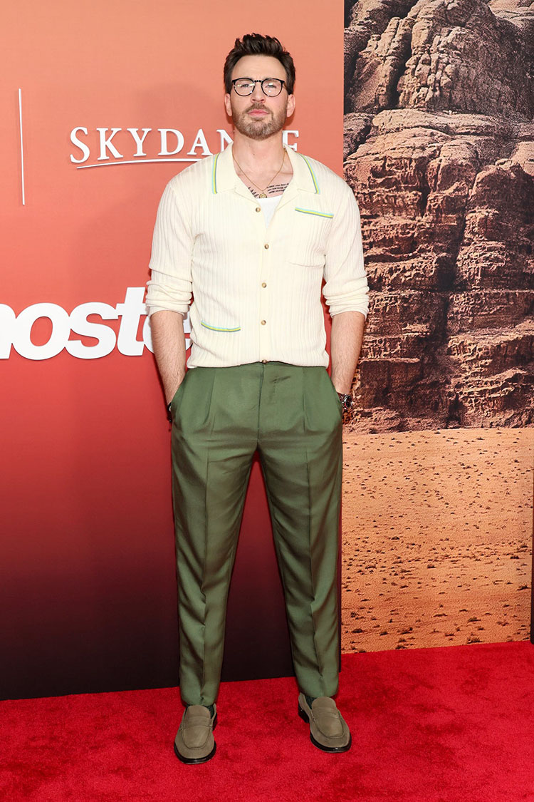 Chris Evans who joined Ana de Armas on the red carpet for the ‘Ghosted’ New York premiere. 