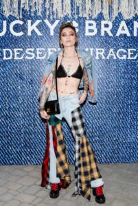 Paris Jackson, lucky brand Coachella 2023 party, flared jeans, black boots