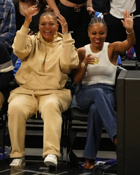Queen Latifah, Eboni Nichols, Los Angeles Clippers Game,