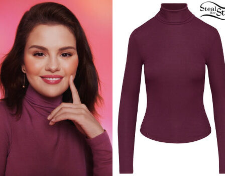 Selena Gomez: Long Sleeve Turtleneck Top