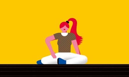 Lifestyle feature illustration, sit on the floor.