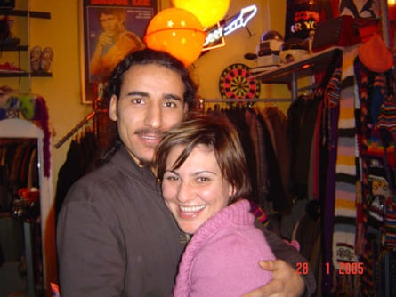 Feryal and Baykal in the vintage shop where he worked