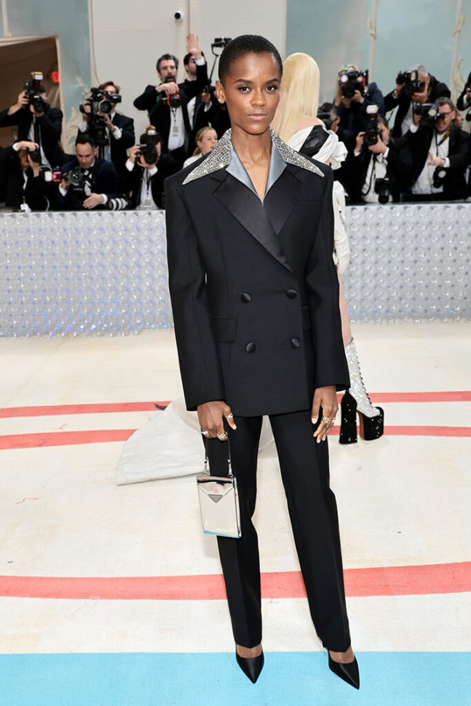 Letitia Wright attends The 2023 Met Gala Celebrating "Karl Lagerfeld: A Line Of Beauty" 