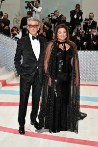 Pierce Brosnan and Keely Shaye Smith at the 2023 Met Gala: Karl Lagerfeld: A Line of Beauty held at the Metropolitan Museum of Art on May 1, 2023 in New York, New York.