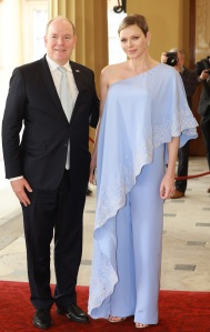 LONDON, ENGLAND - MAY 05: Prince Albert and Princess Charlene of Monaco attend the Coronation Reception for overseas guests at Buckingham Palace on May 05, 2023 in London, England. (Photo by Chris Jackson/Getty Images)