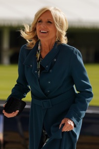 LONDON, ENGLAND - MAY 05: The First Lady of the United States, Jill Biden arrives for a reception at Buckingham Palace hosted by King Charles III for overseas guests attending his coronation on May 5, 2023 in London, England. (Photo by Jacob King-WPA Pool/Getty Images)