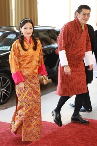 LONDON, ENGLAND - MAY 05: Queen Jetsun Pema of Bhutan and King Jigme Khesar Namgyel Wangchuck attend the Coronation Reception for overseas guests at Buckingham Palace on May 05, 2023 in London, England. (Photo by Chris Jackson/Getty Images)