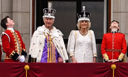 King Charles III and Queen Camilla on the Buckingham Palace balcony