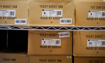 Boxes containing Yeezy shoes at a footwear store in the US last year.