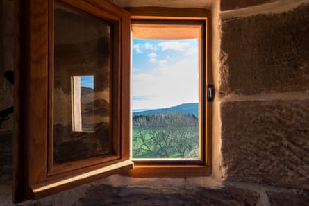 The view from a top-floor bedroom in Fairburn Tower