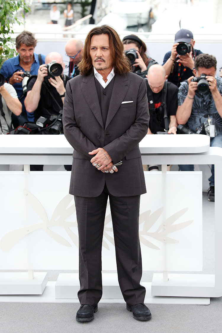 Johnny Depp attends the "Jeanne du Barry" cannes film festival photocall