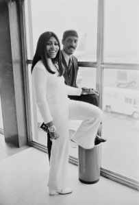 American musician Ike Turner (1931 - 2007) and his wife, singer, dancer, and actress Tina Turner at London Airport on their way to Los Angeles, London, 11th March 1969.  (Photo by Len Trievnor/Daily Express/Hulton Archive/Getty Images)
