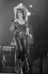 American singer, songwriter, and actress Tina Turner performs at the Brighton Centre, Brighton, UK, 11th March 1985. (Photo by John Rogers/Daily Express/Hulton Archive/Getty Images)