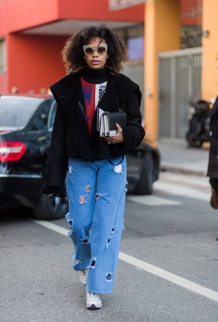 Wide-Leg Jeans + Chunky Sneakers