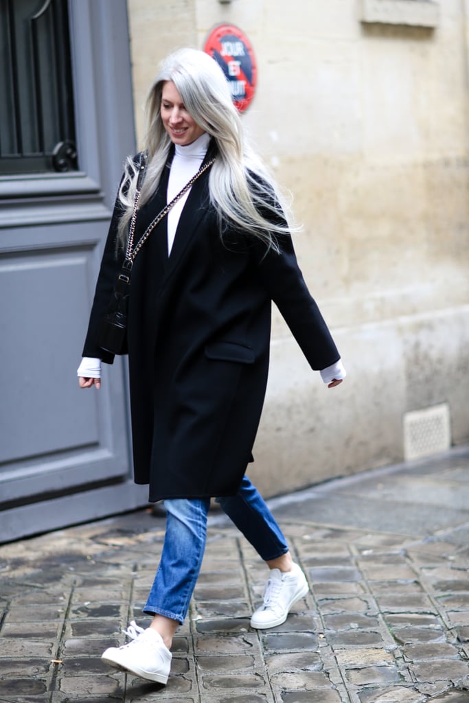 Straight-Leg Jeans + Low-Top Sneakers