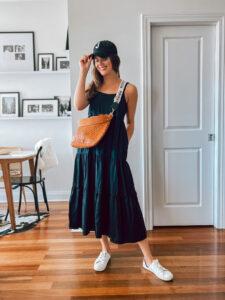 How to wear a black maxi dress in summer