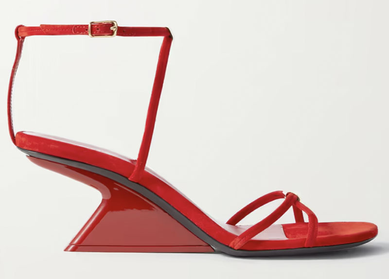 Khaite's 'Seneca' red sandals, wedge heels