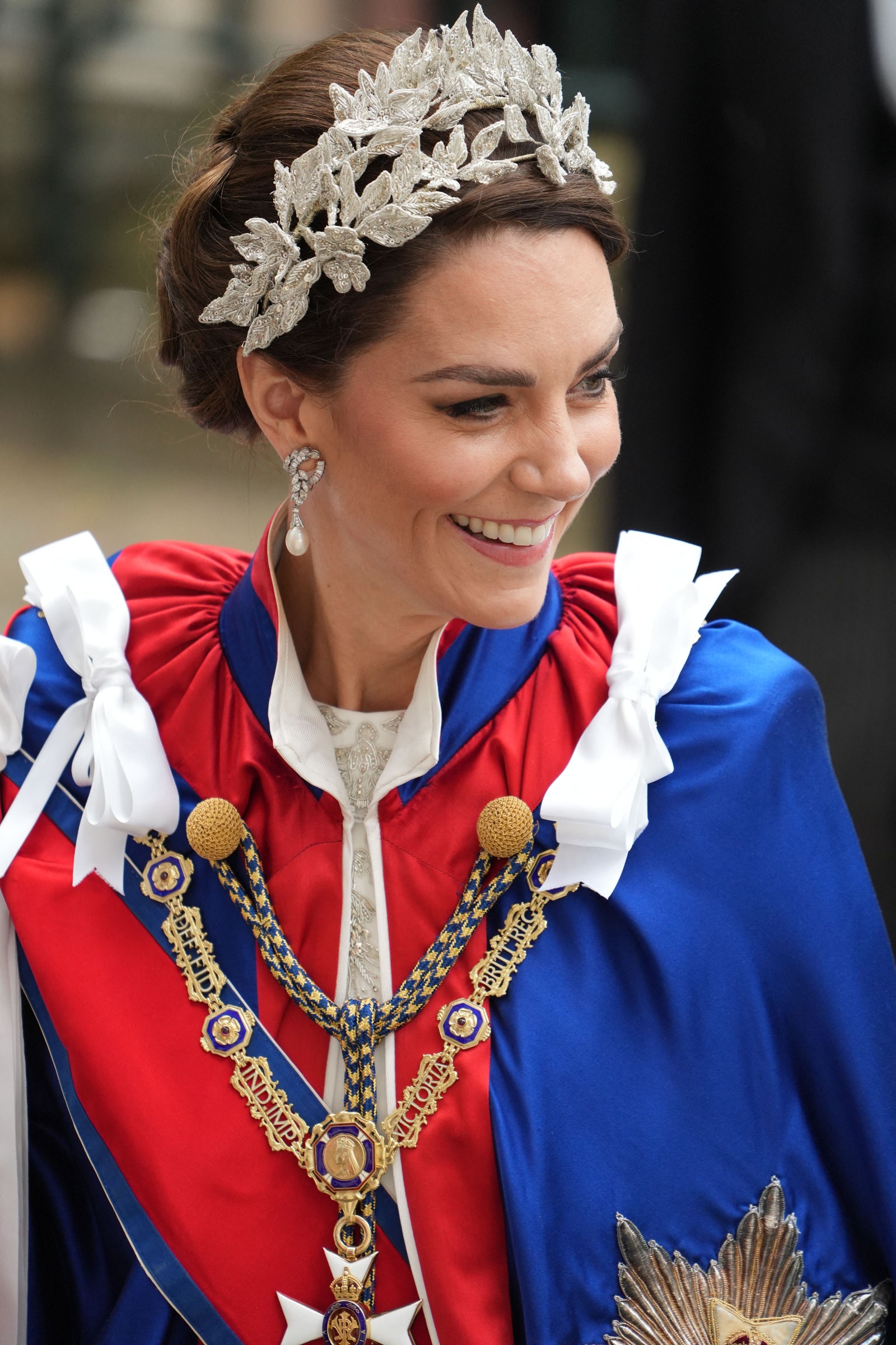 Britain's Catherine Princess of Wales arrives at Westminster Abbey in central London on May 6 2023 ahead of the...