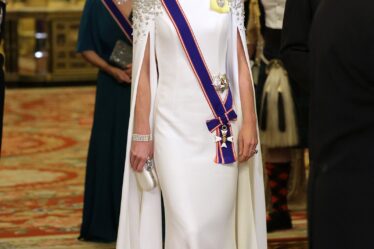 The Princess of Wales wore the Queen Marys Lovers Knot Tiara a known favorite of Princess Diana's for the first state...