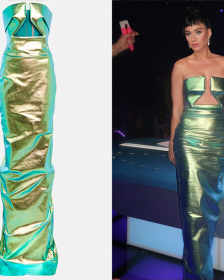 Katy Perry's Rick Owens Prong Strapless Denim Gown