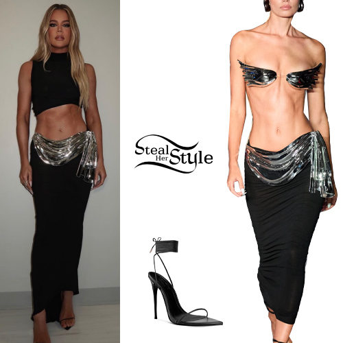 Khloé Kardashian: Black Top and Skirt