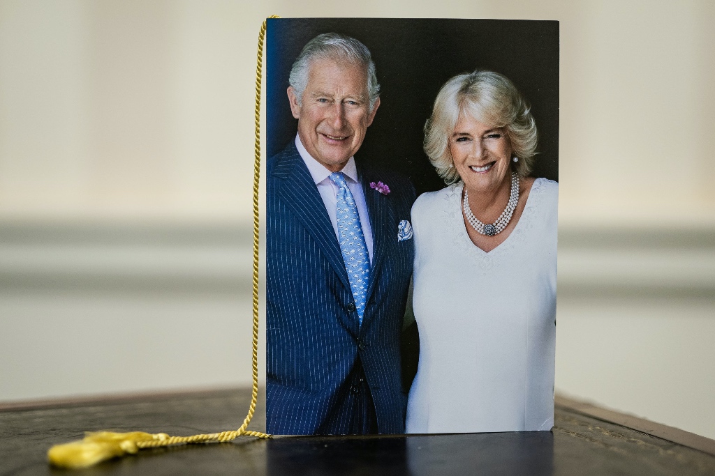 Camilla, Queen Consort, King Charles III, pearls, white dress, royal card, birthday card, 100th birthday, tradition, celebration, 2022