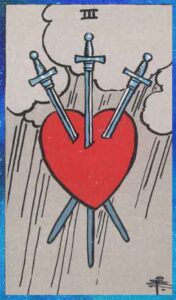 three of swords tarot card